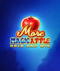 Скриншот игрового автомата More Magic Apple от 3 Oaks Gaming, демонстрирующего сказочную атмосферу с персонажами из сказки, включая замки, магические яблоки и известных сказочных героев. В центре виден логотип игры More Magic Apple, окруженный яркими и запоминающимися графическими элементами, формирующими атмосферу чудес и волшебства.